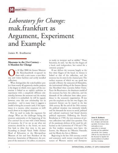 Laboratory for Change: mak.frankfurt as Argument, Experiment and Example