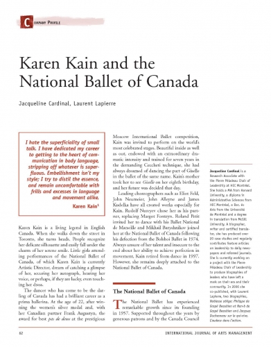 Karen Kain and the National Ballet of Canada