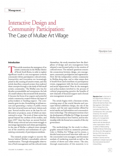 Interactive Design and Community Participation: The Case of Mullae Art Village