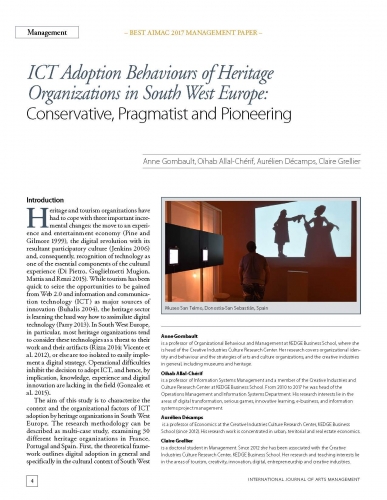 ICT Adoption Behaviours of Heritage Organizations in South West Europe: Conservative, Pragmatist and Pioneering