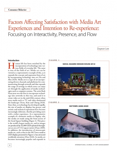 Factors Affecting Satisfaction with Media Art Experiences and Intention to Re-experience: Focusing on Interactivity, Presence, and Flow